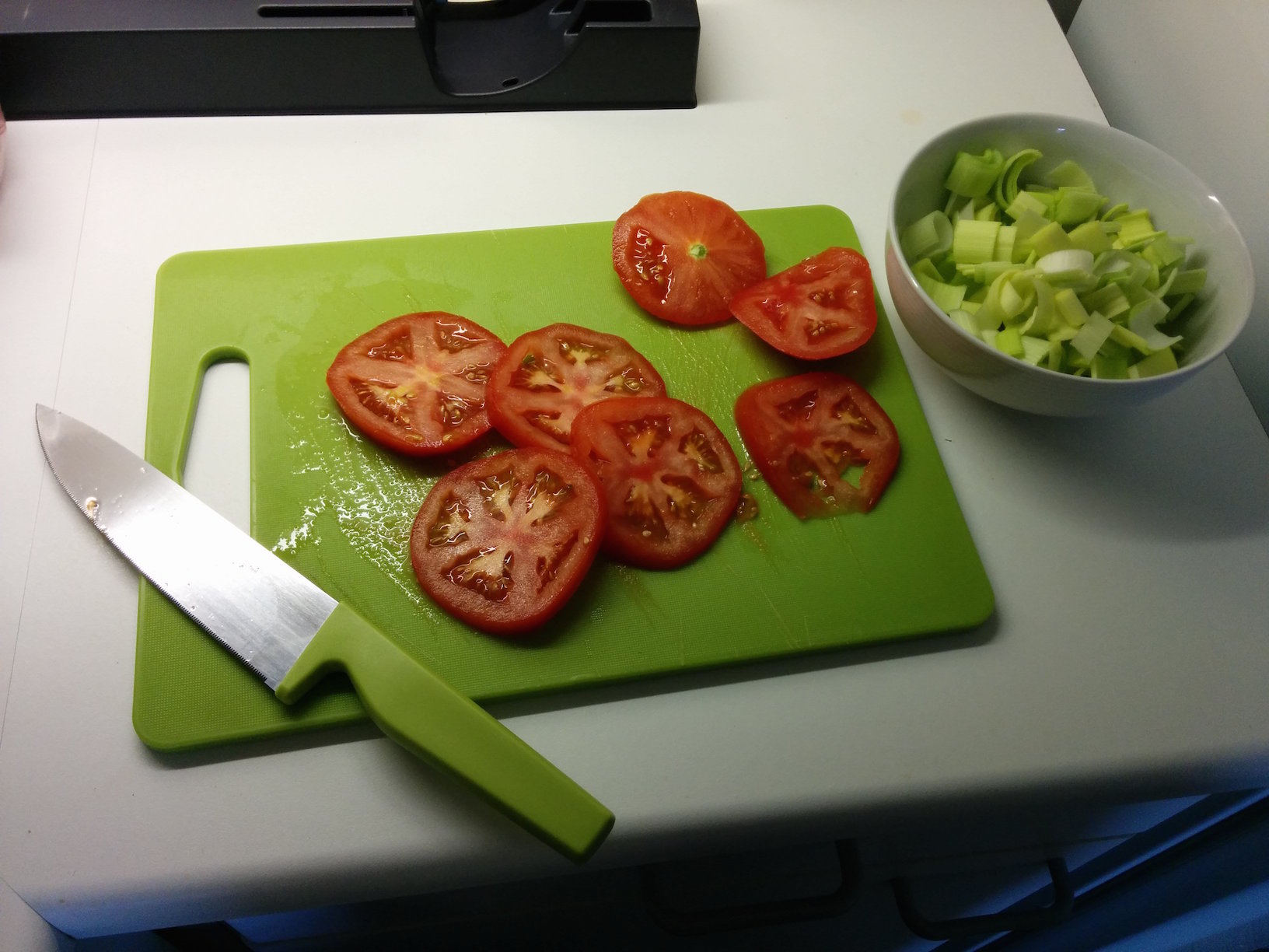 Tomatoes and leek