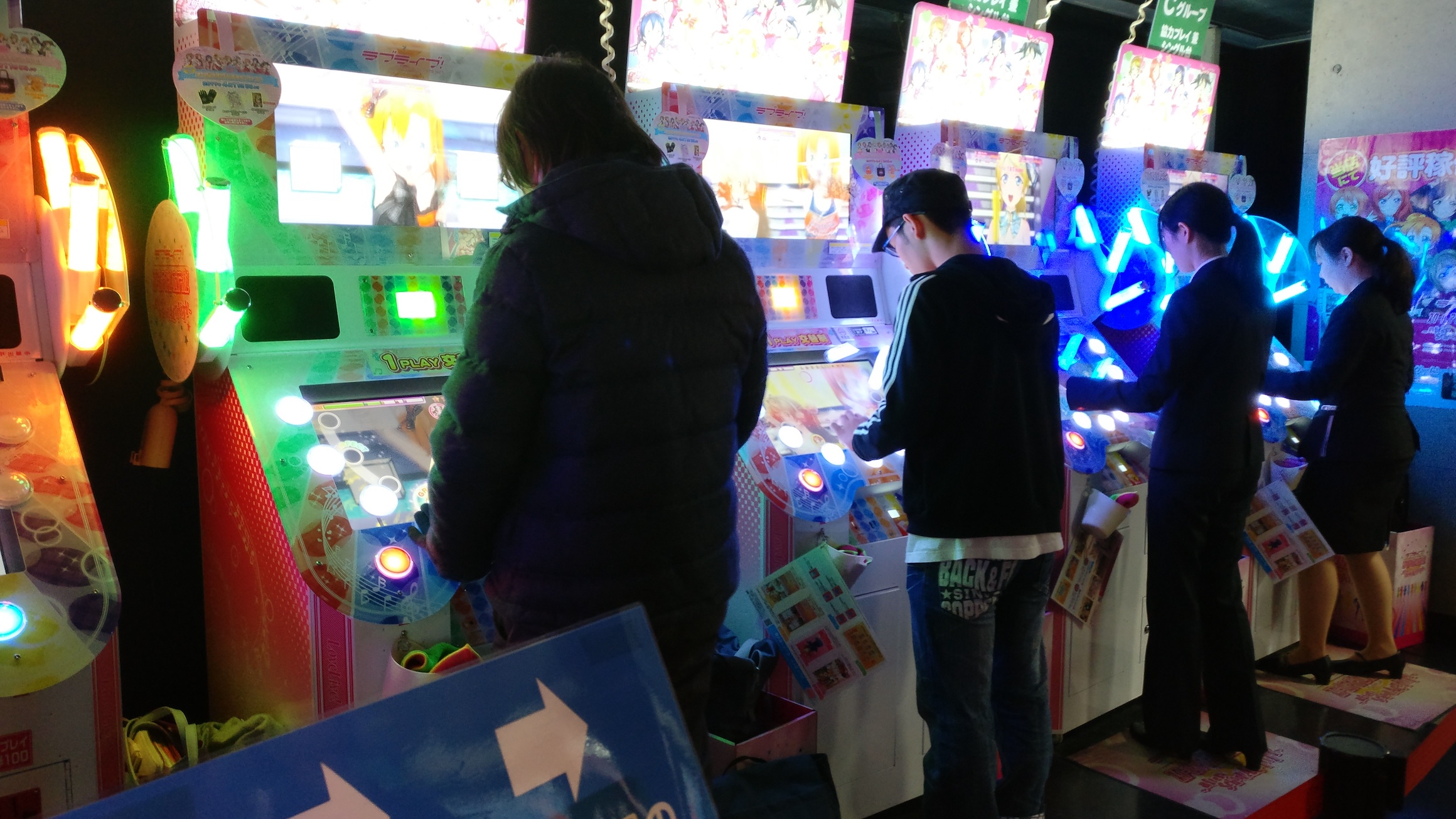 Queueing to play the new Love Live! arcade game